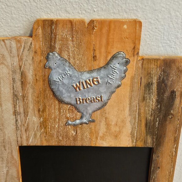 RARE RUSTIC FARMHOUSE CHICKEN ROOSTER KITCHEN OFFICE WOOD MEMO NOTE CHALKBOARD - Picture 4 of 15